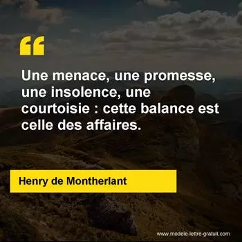 Citation Henry de Montherlant