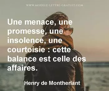 Citation de Henry de Montherlant