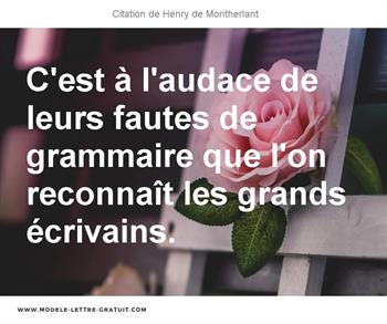 Citations Henry de Montherlant
