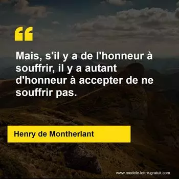 Citation Henry de Montherlant