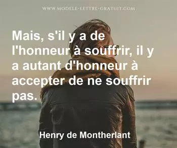 Citation de Henry de Montherlant