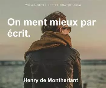 Citation de Henry de Montherlant