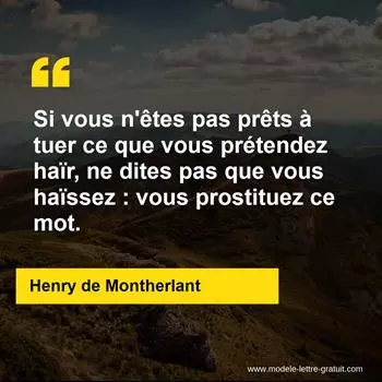 Citation Henry de Montherlant