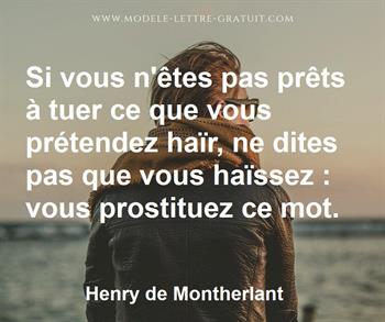 Citation de Henry de Montherlant