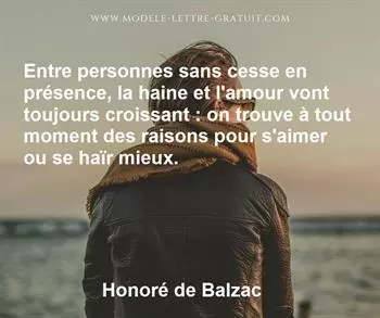 Citation de Honoré de Balzac