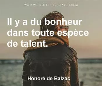 Citation de Honoré de Balzac