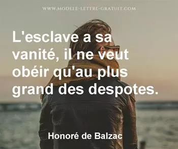 Citation de Honoré de Balzac