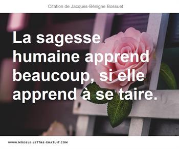 La Sagesse Humaine Apprend Beaucoup Si Elle Apprend A Se Taire