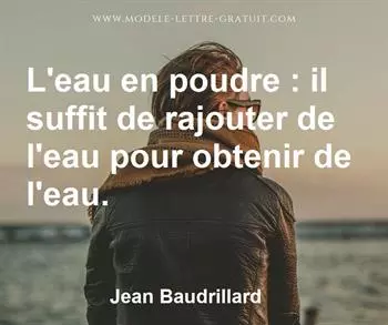 Citation de Jean Baudrillard