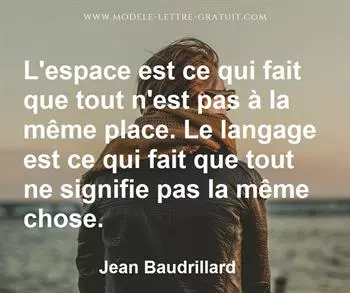 Citation de Jean Baudrillard