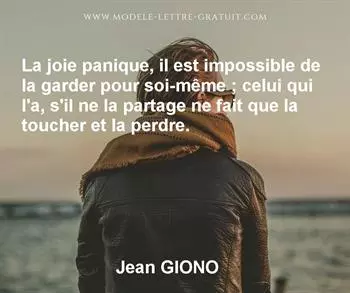 Citation de Jean GIONO
