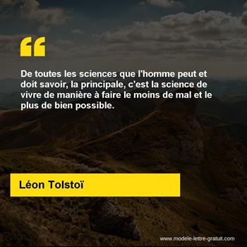 Citation de Léon Tolstoï