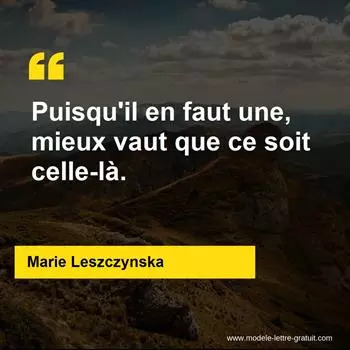 Citation de Marie Leszczynska