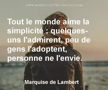 Citation de Marquise de Lambert