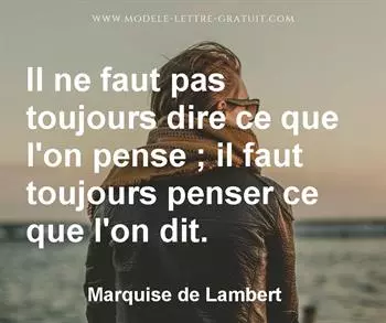 Citation de Marquise de Lambert