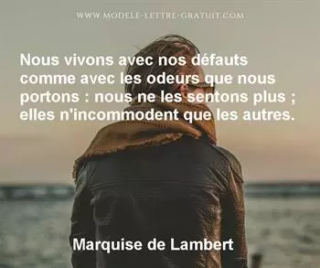 Citation de Marquise de Lambert