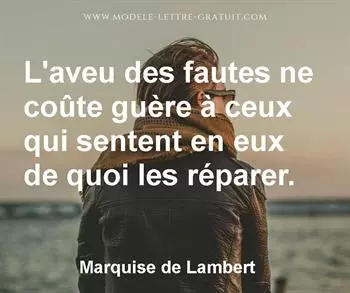 Citation de Marquise de Lambert