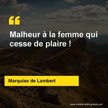 Citation de Marquise de Lambert