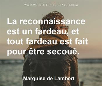 Citation de Marquise de Lambert