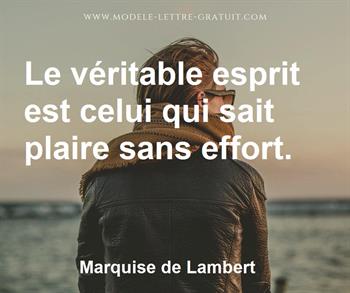 Citation de Marquise de Lambert