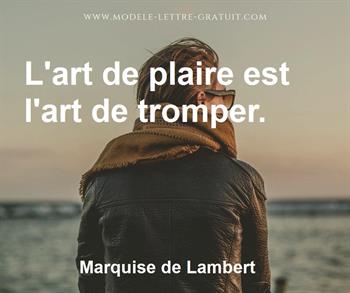 Citation de Marquise de Lambert