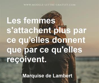 Citation de Marquise de Lambert