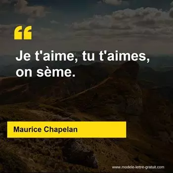 Citation Maurice Chapelan