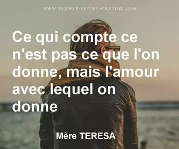 Citation de Mère TERESA