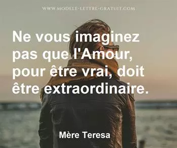 Citation de Mère Teresa