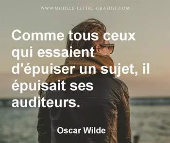 Citation de Oscar Wilde