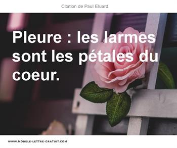 Paul Eluard A Dit Pleure Les Larmes Sont Les Petales Du Coeur