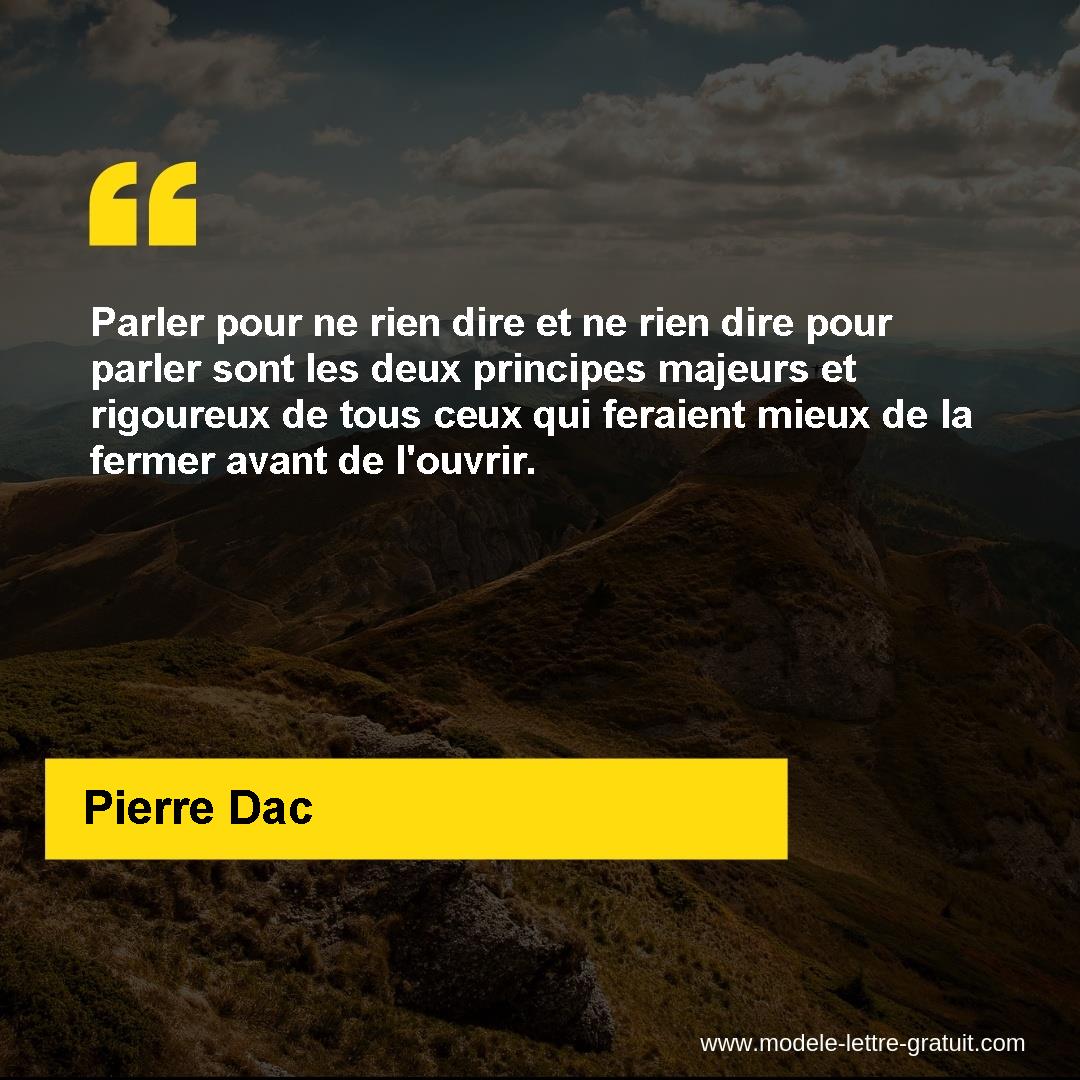 Parler Pour Ne Rien Dire Et Ne Rien Dire Pour Parler Sont Les Pierre Dac