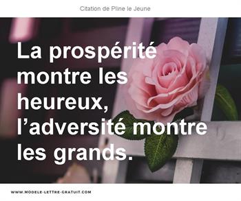 La Prosperite Montre Les Heureux L Adversite Montre Les Grands