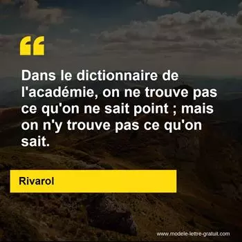 Citation Rivarol