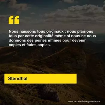 Citation Stendhal