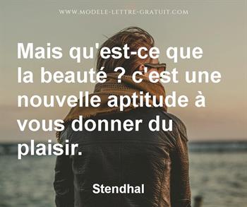 Citation de Stendhal