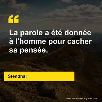 Citation Stendhal