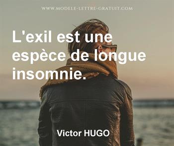 Victor Hugo A Dit L Exil Est Une Espece De Longue Insomnie