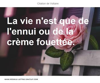 La Vie N Est Que De L Ennui Ou De La Creme Fouettee