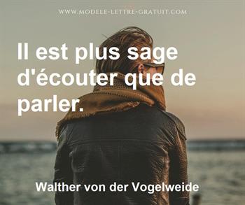 Citation de Walther von der Vogelweide