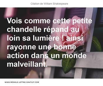 Vois Comme Cette Petite Chandelle Repand Au Loin Sa Lumiere William Shakespeare