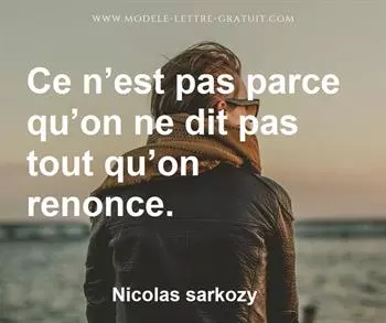 Citation de Nicolas sarkozy