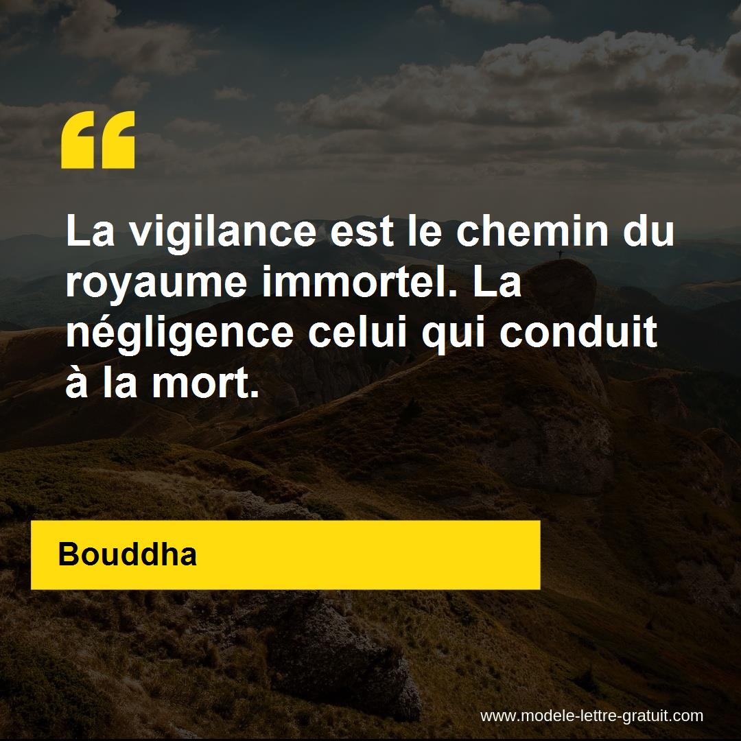 La Vigilance Est Le Chemin Du Royaume Immortel La Negligence Bouddha