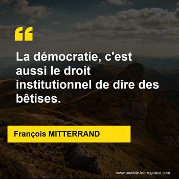 Citation de François MITTERRAND