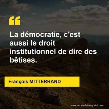 Citation François MITTERRAND