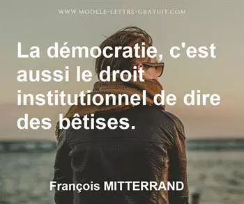 Citation de François MITTERRAND