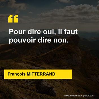 Citation de François MITTERRAND