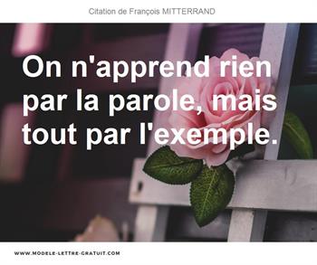 Citations François MITTERRAND