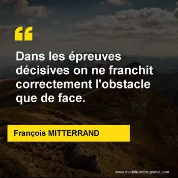 Citation François MITTERRAND