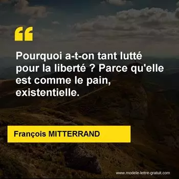 Citation François MITTERRAND